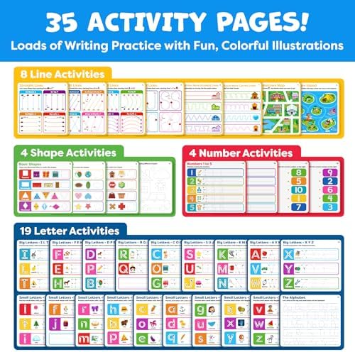 Tracing Books for Kids Ages 3-5 - Preschool Kindergarten Classroom Must Haves - Writing Practice & Letter Tracing for Kids Ages 3-5 - Toddler Books - Educational Learning Toys for 3 Year Old - Image 3