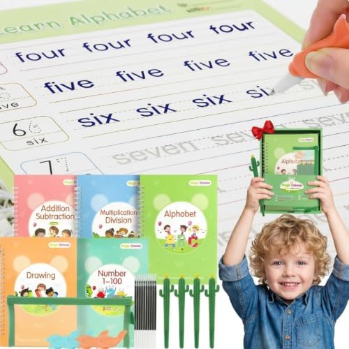 BYFWH Reusable Magic Grooved Handwriting Copybook for Kids Ages 3-8 by BYFWH