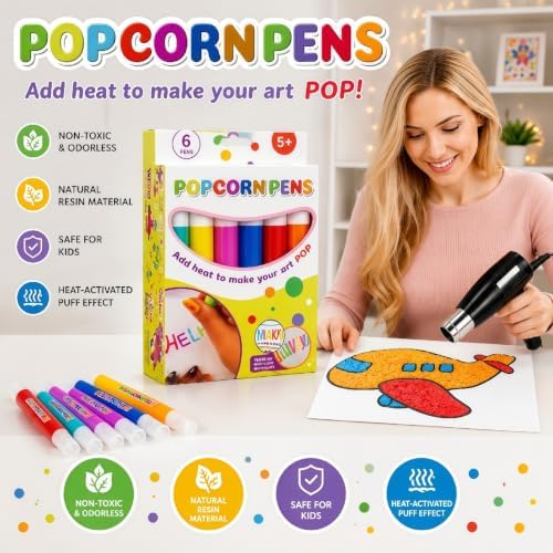 6-Color 3D Puffy Pens, DIY Art Set for Kids 6+ - Image 2