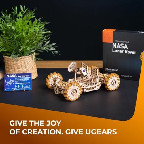 UGEARS NASA Lunar Rover 3D Wooden Mechanical Puzzle, NASA Official Space Model Kits, 319-Parts - Image 6