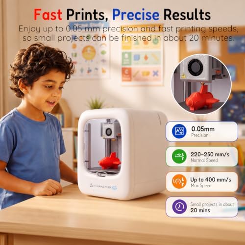 AOSEED AI 3D Printer for Kids, Fast 400mm/s, 8000+ Models, Enclosed Safe - Image 6