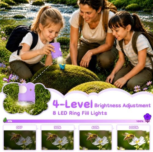 SEEKID Microscope for Kids 200-1000X, STEM Toy Science Kit for Kid(Purple) - Image 3