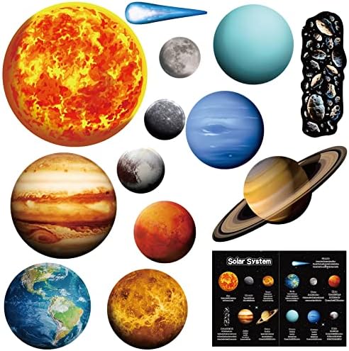 Crtiin 70 Pcs Giant Magnetic Solar System Planet Magnetic for Fridge Planets Whiteboard Display Magnets for Kids Solar System Toys Reusable Educational Learning Toys Kit for Kid Toddler Classroom Home by Crtiin