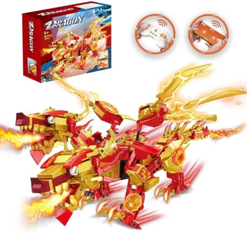 Remote Control Dragon Building Kit, STEM Compatible with Lego for Kids 8-12 by Unknown