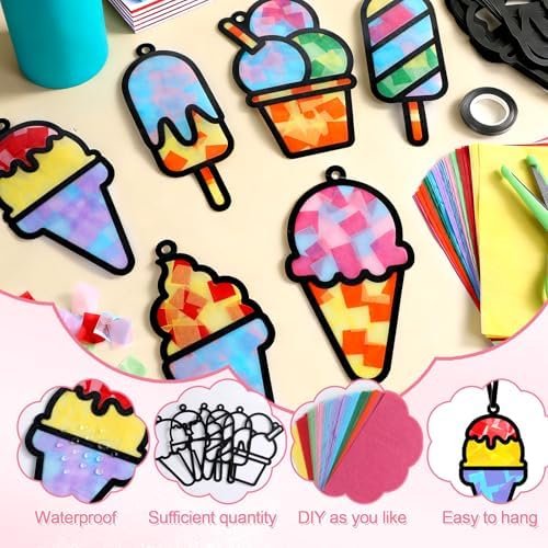 Qyeahkj 36Set Ice Cream Suncatchers Crafts Kit for Kids - Image 3