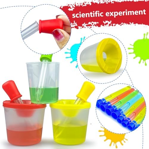 24PCS Educational Lab Science Experiments Early Learning Kit for Boys and Girls with Many Tools Droppers Plastic Test Tubes with Caps Lab Science Supplies Test - Image 7
