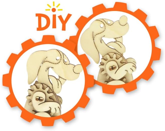 Wooden 3D Puzzle for Kids & Adults - Dog Model with Mechanical Gears, 1 Piece, 6.75 x 5.0 inches, Wood Craft, Ages 8+, Unisex - Image 3