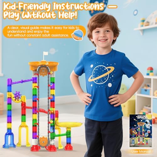 Motorized Marble Run - Marble Runs Stem Toys for Kids 4-8 8-12 - Construction Building Educational Space Toys 5-7 8-10 - Birthday for Boys and Girls - Image 6