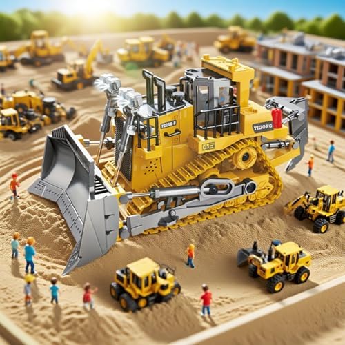Excavator Set，rc Dump Truck Command The Site Conquer The Dir，2.4Ghz Remote Control Construction Vehicle Set Children's Toys，Alloy Material Simulate True Scale (Bulldozer) - Image 2