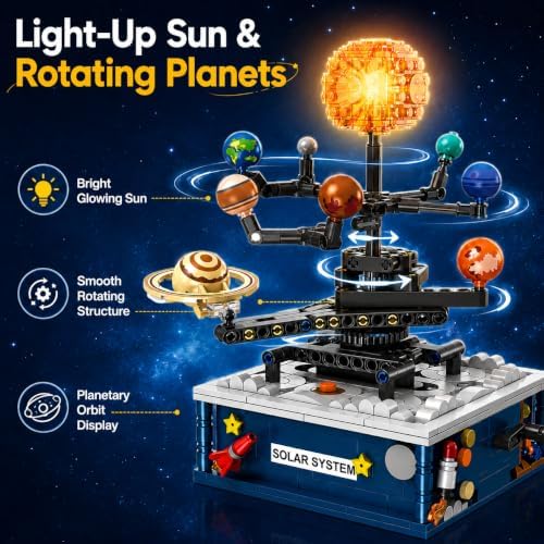 Hand-Cranked Solar System Building Set with Light - Image 6