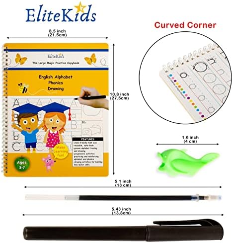 Teacher Designed Large Reusable Practice Workbook for Kids. Groove Letter Tracing Alphabet Book, Phonics and Handwriting Book. Pre K and Kindergarten Workbook - Image 2