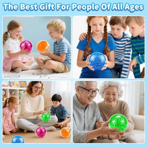 4 Pack 3D Puzzle Maze Ball, Magic Brain Teaser Puzzles Game for Kids 8+ - Image 6