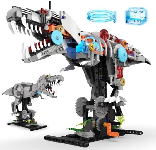 Mechanical T-Rex Dinosaur Building Set with Lights for Boys 8-14 by SUPLANET