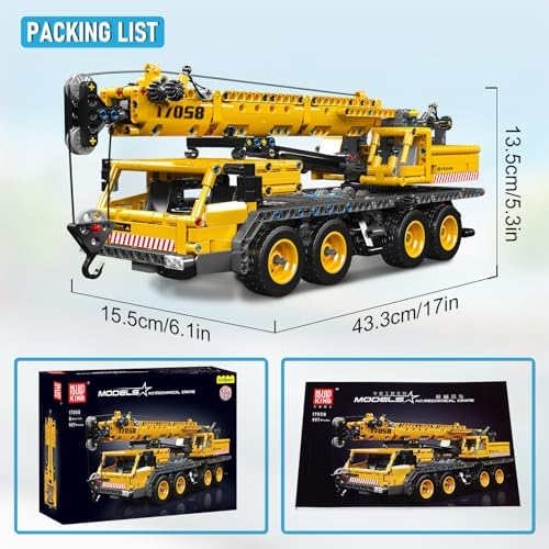 Mould King 17058 City Mobile Crane Truck Toy Building Set, Construction Vehicle Model Blocks Kit for Adults, Toys Gifts for Kids Children, Playset for Boys and Girls Ages 8+(997 Pieces) - Image 5