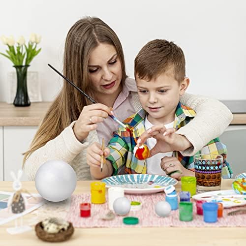 48PCS Solar System Model Foam Ball Kit Includes 10 Sizes Polystyrene Spheres Balls, Bamboo Sticks, Toothpick Flags, 12 Color Pigments, Brushes, Paint Tray Palette for School Science Projects - Image 4