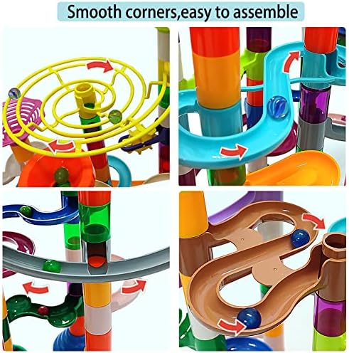 DSHMIXIA Marble Run for Kids Ages 3-4 5-8 150pcs Sturdy Building Toys Kids Games Marbles Run Track Amazing Fun Boys Girls Gifts (Standard) - Image 5