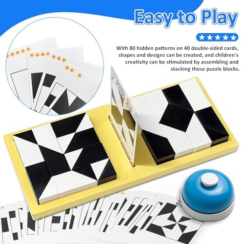 Puzzle Blocks for Kids,Education Puzzle Toy with Storage Tray,Brain Teaser with Challenges Cards 3D Logic & Spatial Thinking Tabletop Toy for Boys Girls - Image 4