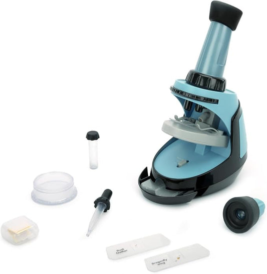 Educational Insights GeoSafari® Microscope Science Set – STEM Kits for Kids, 400x Magnification, Scientific Discovery Toys for Classroom or Home Projects, Biology & Chemistry Experiments, Ages 7+