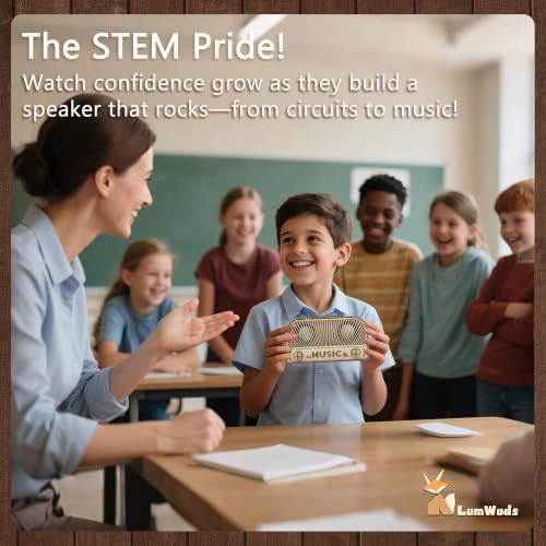 STEM Kits for Kids Age 12-14, Wooden DIY Bluetooth Speaker Kit Build Your Own with Dual Speakers, Science Gift for Teen Boys Girls Birthday Christmas - Image 5