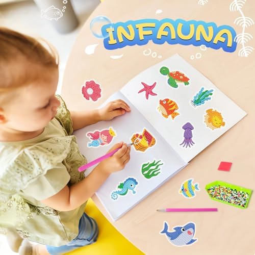 Labeol Diamond Art Kits for Kids Boys and Girls Ages 6-8-10-12 Easy to DIY Creative Diamond Art Sticker Craft by Numbers Kits for Kids and Adult Beginners (Jungle Animals) - Image 2