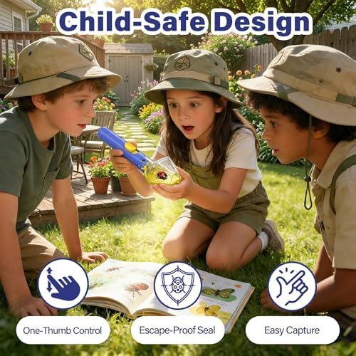 Bug Catcher for Kids with 6X Magnifier, STEM Exploration Toys, 2 Pack Blue - Image 2