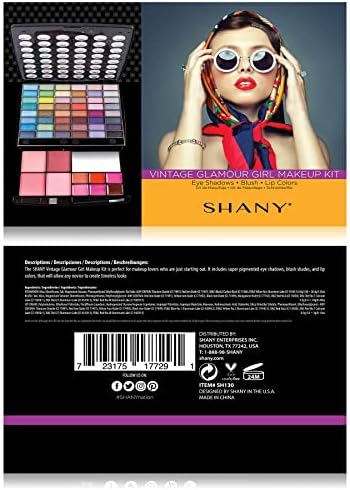 SHANY Glamour Girl Makeup Kit Eyeshadow Beauty Palette with Eye shadows, Blushes, Lipstick Lip-gloss, Make up Mirror, Cosmetics applicators, Premium Gift Packaging - Glamour - Image 3