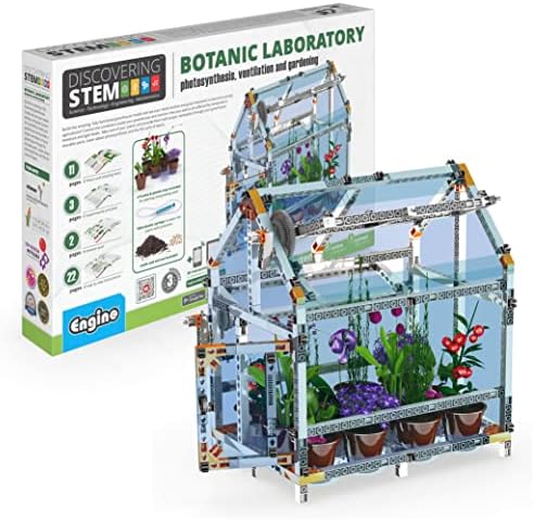 Engino: Discovering STEM - Botanic Laboratory: Photosynthesis, Ventilation & Gardening - 4 Models, Toy Structure Brick Building Set, Snap-Fit, Kids 9+ by Engino