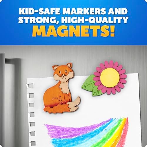 Blue Marble Wooden Magnet Painting Craft Kit with 15 Nature Designs - Image 4