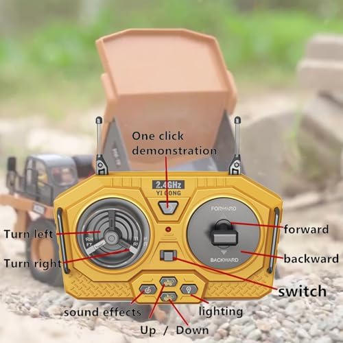 Excavator Set，rc Dump Truck Command The Site Conquer The Dir，2.4Ghz Remote Control Construction Vehicle Set Children's Toys，Alloy Material Simulate True Scale (Truck) - Image 5