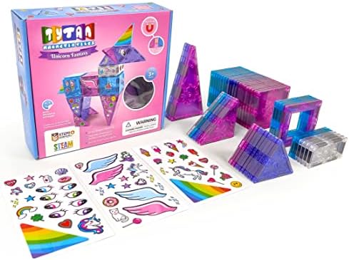 Tytan Tiles Ultimate Unicorn Magnetic Tiles Building Set, Adorable Kids’ STEM Toy, Creative Play, Shape & Pattern Recognition, Fine Motor Skills, Includes Storage Bag, Ages 3 and Up - Image 3