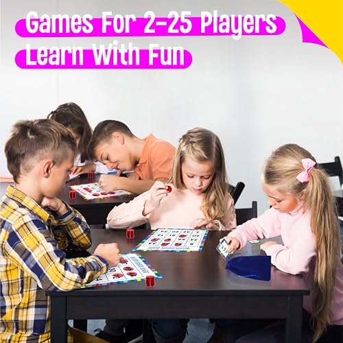 SpriteGru Multiplication & Division Bingo Game, 480 Math Problems, 2 Educational Math Board Game for Kindergarten and Preschool Kids 4-8, Perfect for Classroom & At Home (Up to 25 Players) - Image 5