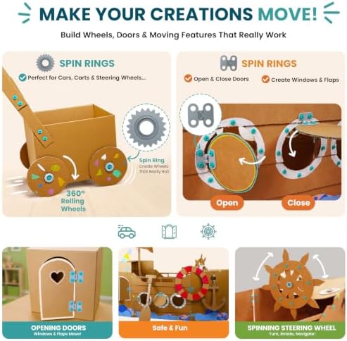 Kizzikids Cardboard Tools for Kids, STEM Construction Kit Safe Cutter - Image 4