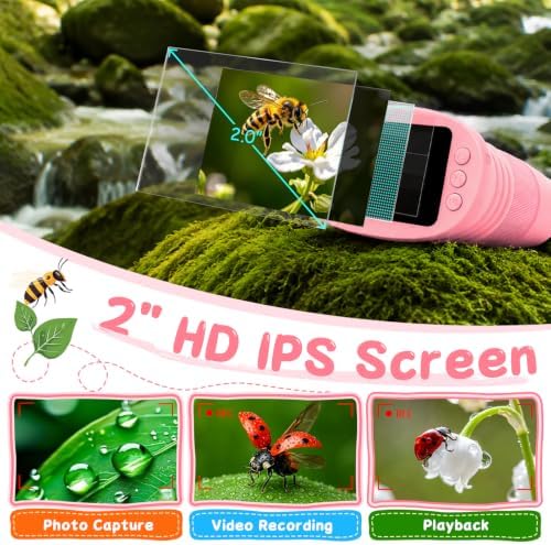 SEEKID Microscope for Kids 200-1000X, STEM Toy Science Kit for Kid(Pink) - Image 4