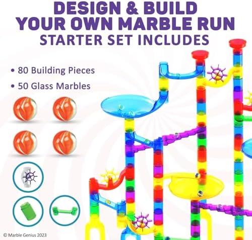 Marble Genius Marble Run Starter Set, 130 Pieces, STEM Toy - Image 3