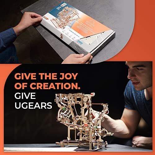 UGEARS Bundles Marble Run Holiday Set Wooden Marble Run Kit with 10 Colored Marbles - 3D Puzzles for Adults and Kids - Amusement Park Wood Marble Track 3D Puzzle - Wood Model Kit for Self-Assembly - Image 5