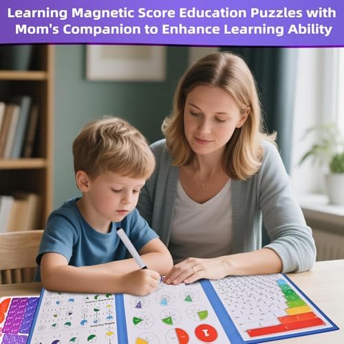 Magnetic Fraction Demonstration Book,Magnetic Fraction Tiles & Fraction Circles,Montessori Fraction Manipulatives Learning Games for Kids,Fraction Manipulatives for Elementary School (Fox) - Image 7