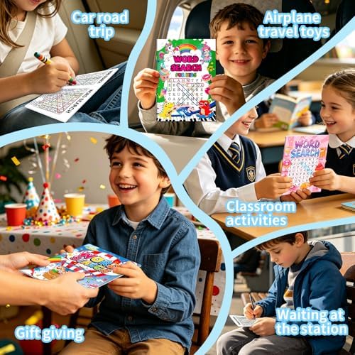 Elfew 20 Pack Bulk Small Word Search Puzzle Books for Kids Ages 4-8 8-10 - Image 7