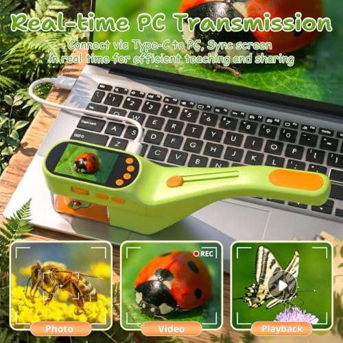 Bug Catcher for Kids, 500X Zoom, 2.4" Screen, STEM Toy 4-8, Lime - Image 6