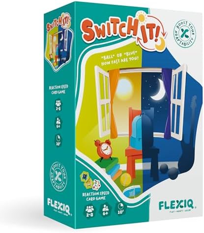 Switch It — Reaction Speed Card Game by FlexiQ, Brain Teasers for Kids 6+, Board Games for Family Night by Relatable