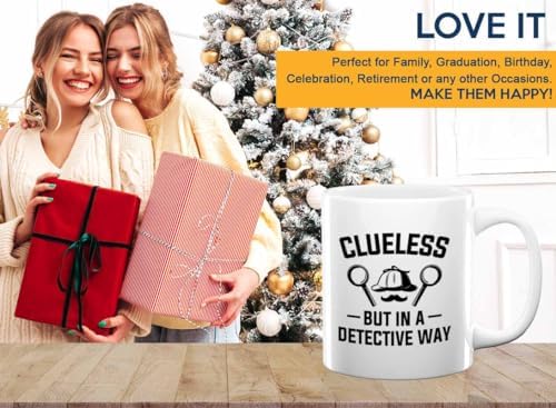 Detective Coffee Mug 11oz White Clueless Quote Police Officer Gift - Image 7