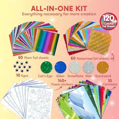 Klever Kits Foil Art Kit for Kids - Arts & Crafts Supplies, Mess Free Coloring, Animal Foil Foam Stickers, Creative Travel Toys, Birthday Gifts for Boys & Girls Ages 4 and Up - Image 3