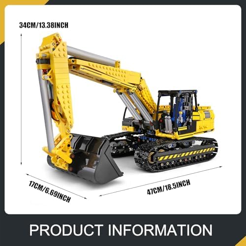 Mould King 13112 RC Excavator Building Set, Remote Control Truck Model Kit - Image 5