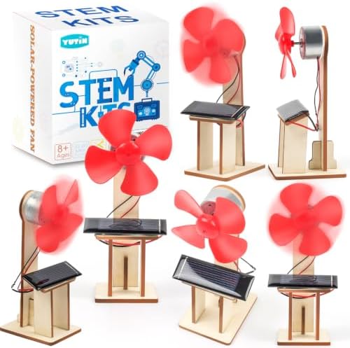 6 Set Solar Fan STEM Kits for Kids Ages 6-12, Science Kits for Classroom by Yutin