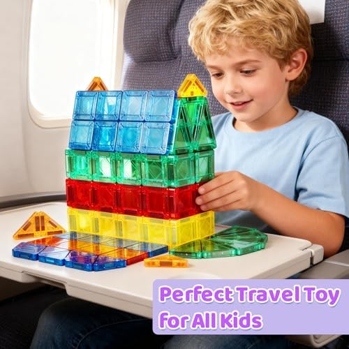 Mruikeny Mini Magnetic Tiles Travel Toddler Toys - Image 7