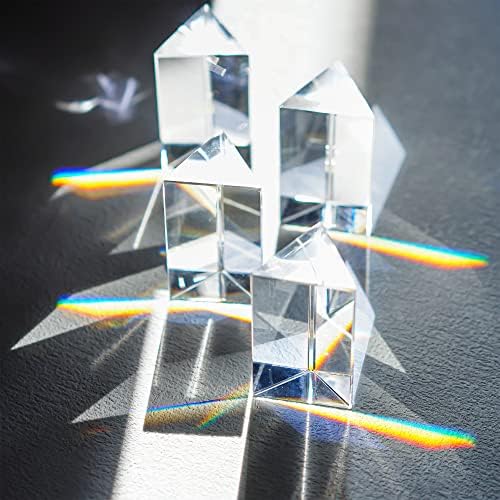 QFkris 4pcs Clear K9 Crystal Triangular Prism for Photo Rainbow Lights - Image 2