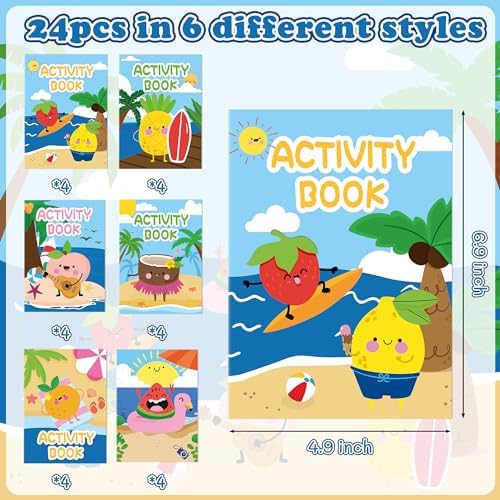 Bulk Summer Activity Books, Fruit Mini Games Coloring Book Set for Kids - Image 2