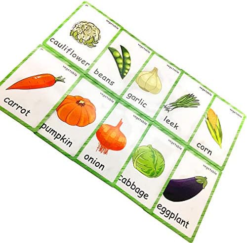 Set of Vegetables Flash Cards for Toddlers(20 pc) | Kids Learning Flashcard & Montessori Pocket Cards Toys | Perfect for Pre-K Decor Background Wall Stickers, Teacher/Autism Therapists Tools - Image 5