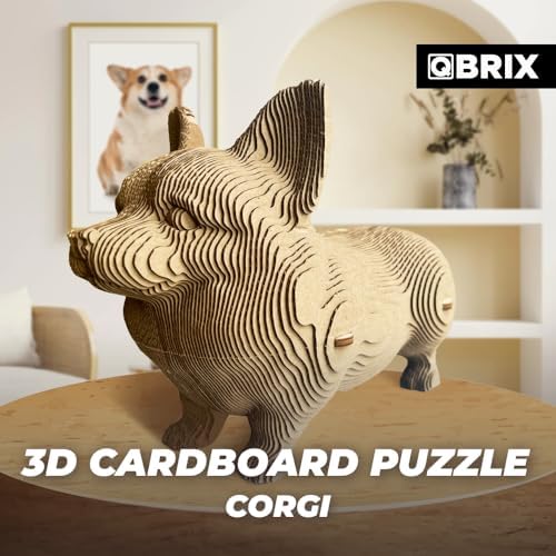 QBRIX Corgi 3D Puzzles for Adults, 3D Puzzles for Adults, 3D Model Kit for Teens, DIY Crafts for Home Decor, Original Gift for Boys&Girls 14+, Cardboard Model Building Kit - Image 2