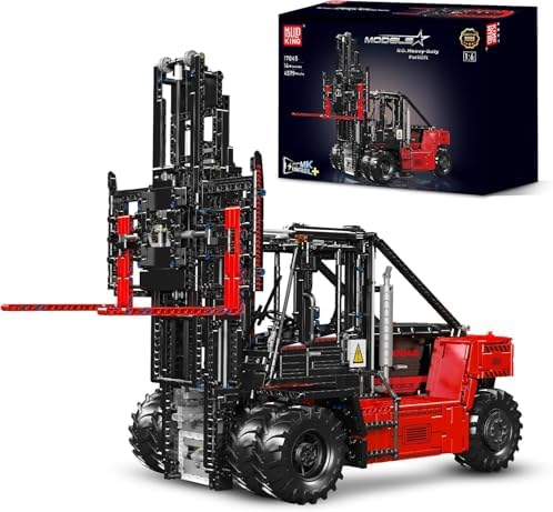 Mould King Technique Forklift Truck Toy 1:6 Scale, 17045 Building Blocks Kit, MOC Remote Control Heavy-Duty Shelf Lifted Truck Model Toy, Gifts Toys for Age 14+/Adults (4579 Pieces) by MouldKing