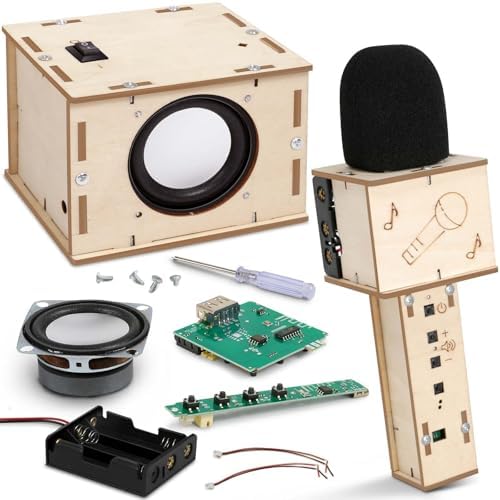 Stem Projects Karaoke Machine Toys for Boys Age 8-12 12-14 Science Kit Building Own Bluetooth Speaker & Microphone DIY Electronics Kit for Kids Kid 9-12 Boy Toys Birthday Gift 8 9 10 11 13 Teen Girl by choooheme